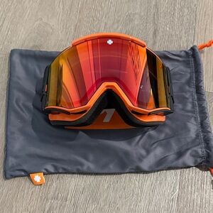 SPY Orange Ski and Snowboard Goggles with Mirrored Lens and Black Accents